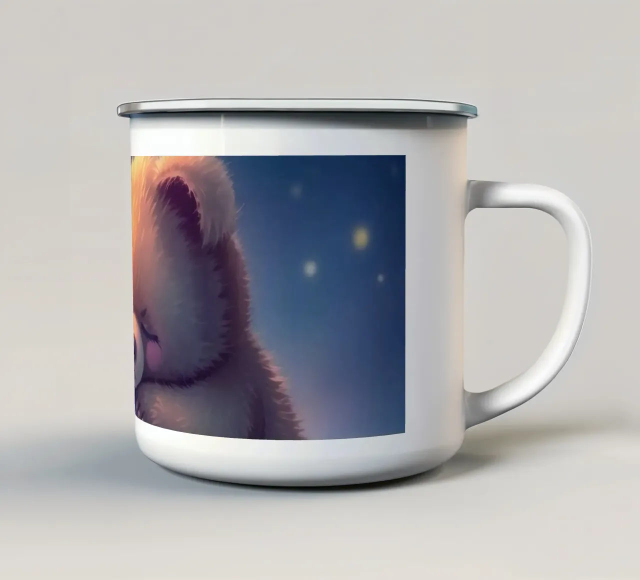 Carino il cucciolo d'orso che dorme pacificamente su un soffice cuscino tazza in smalto da DesignDoodle