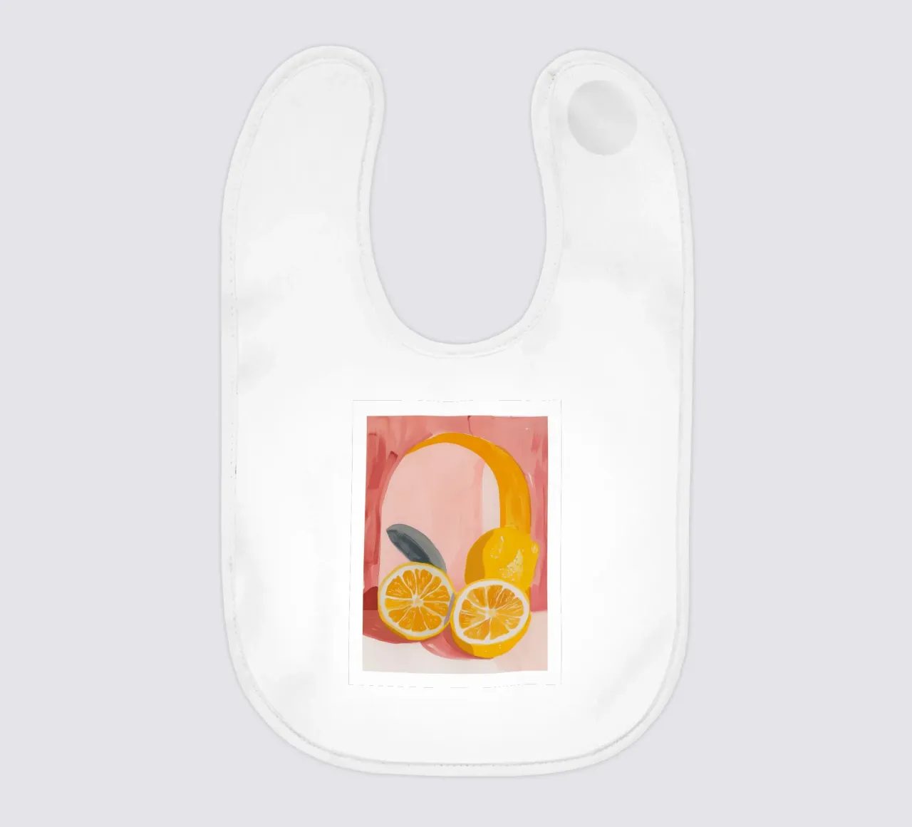Zitrone drucken Illustration, abstrakte Frucht Kunst, Zitrone Poster Babylätzchen von Bella Studio