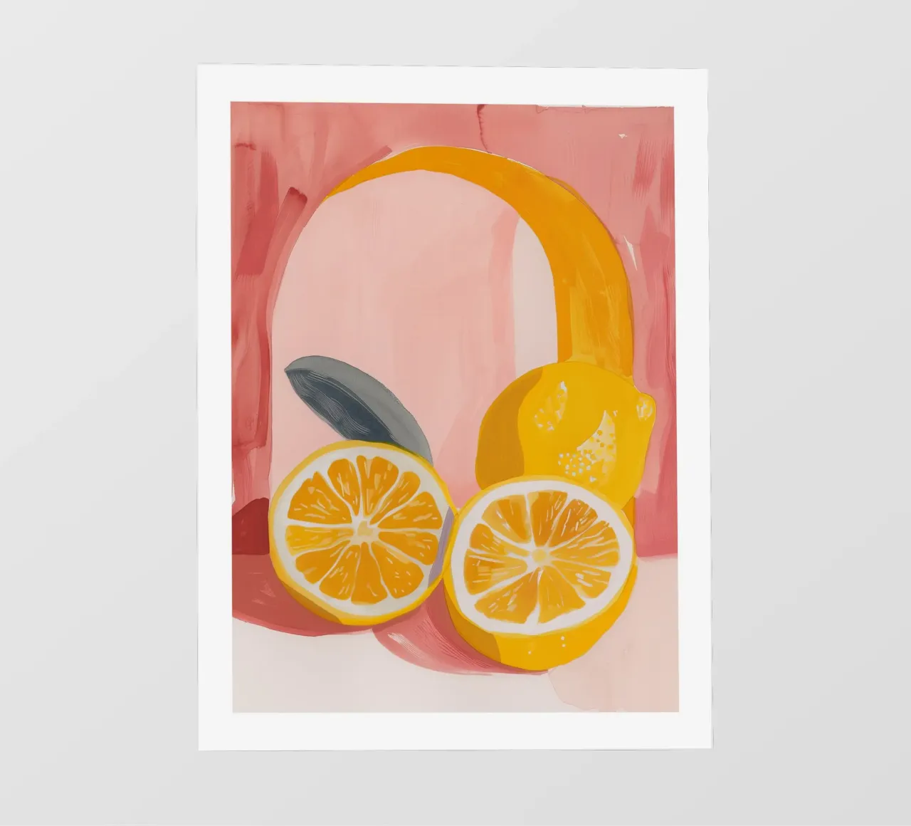 Zitrone drucken Illustration, abstrakte Frucht Kunst, Zitrone Poster PVC Plane von Bella Studio