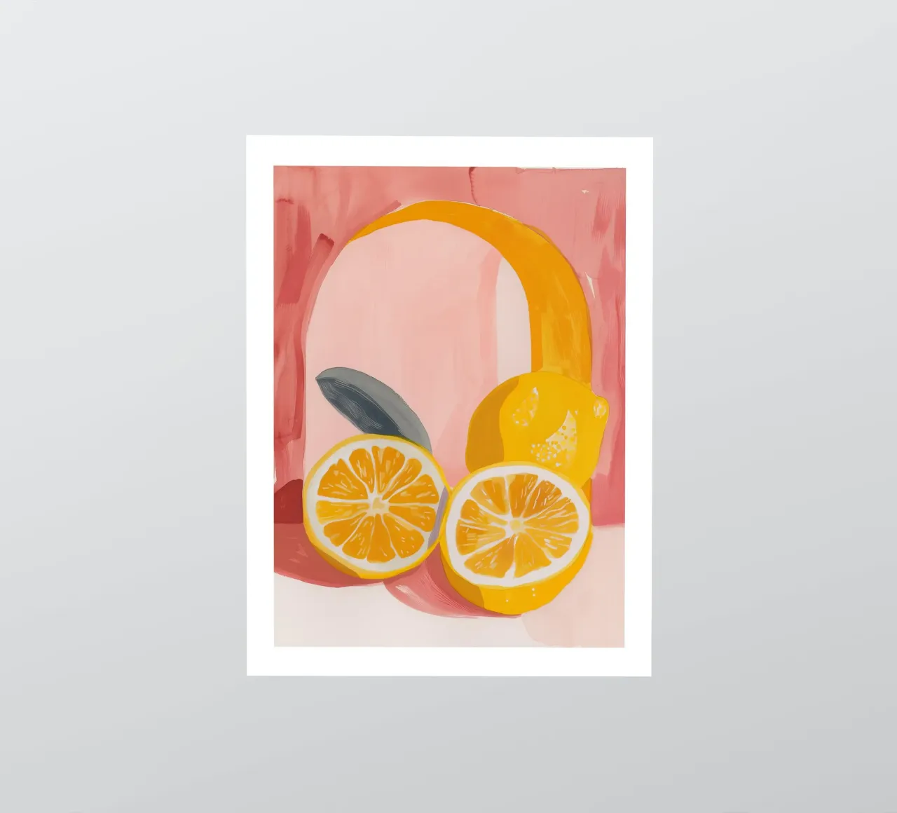 Zitrone drucken Illustration, abstrakte Frucht Kunst, Zitrone Poster Sticker von Bella Studio