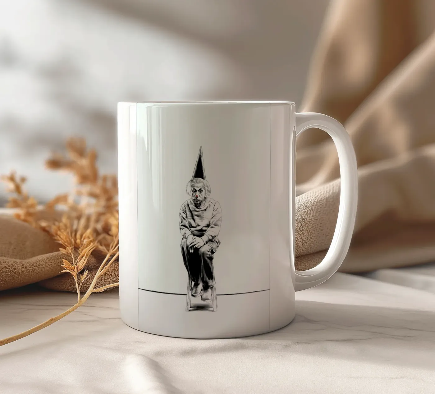 Einstein ceramic mug by Jared Yamahata