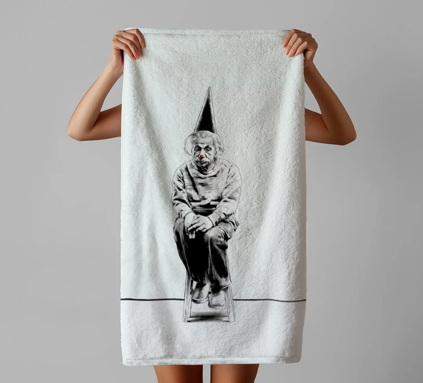 Einstein towel by Jared Yamahata