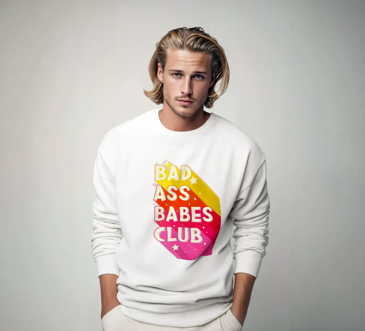 "Badass Babes Club" – Retro Feminist Typography Print felpa da showmemars