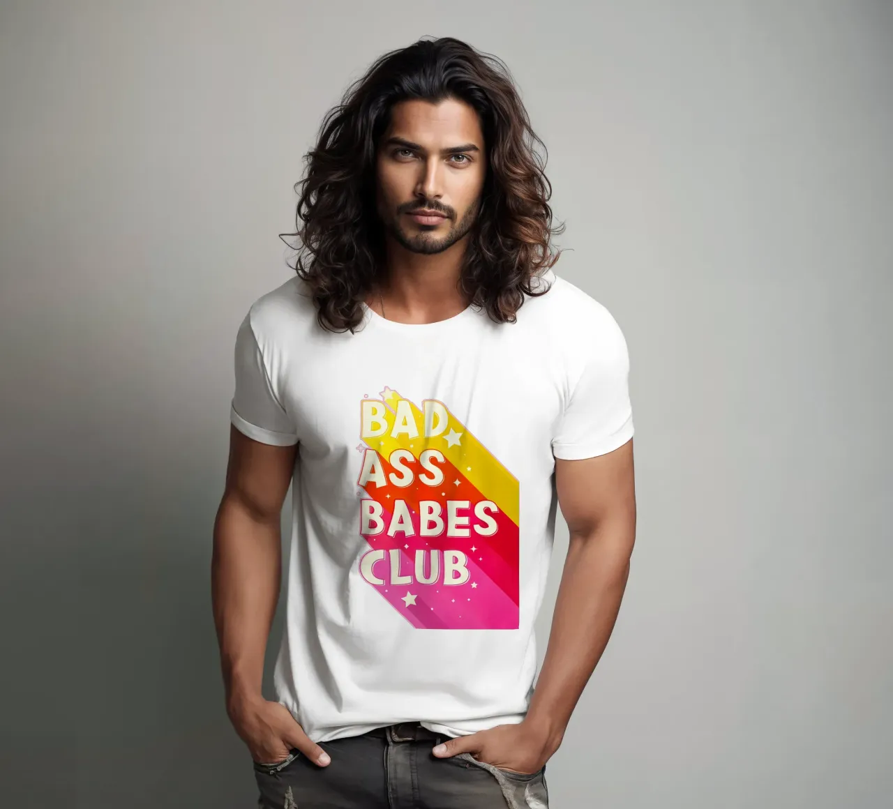 "Badass Babes Club" – Retro Feminist Typography Print t-shirt da showmemars