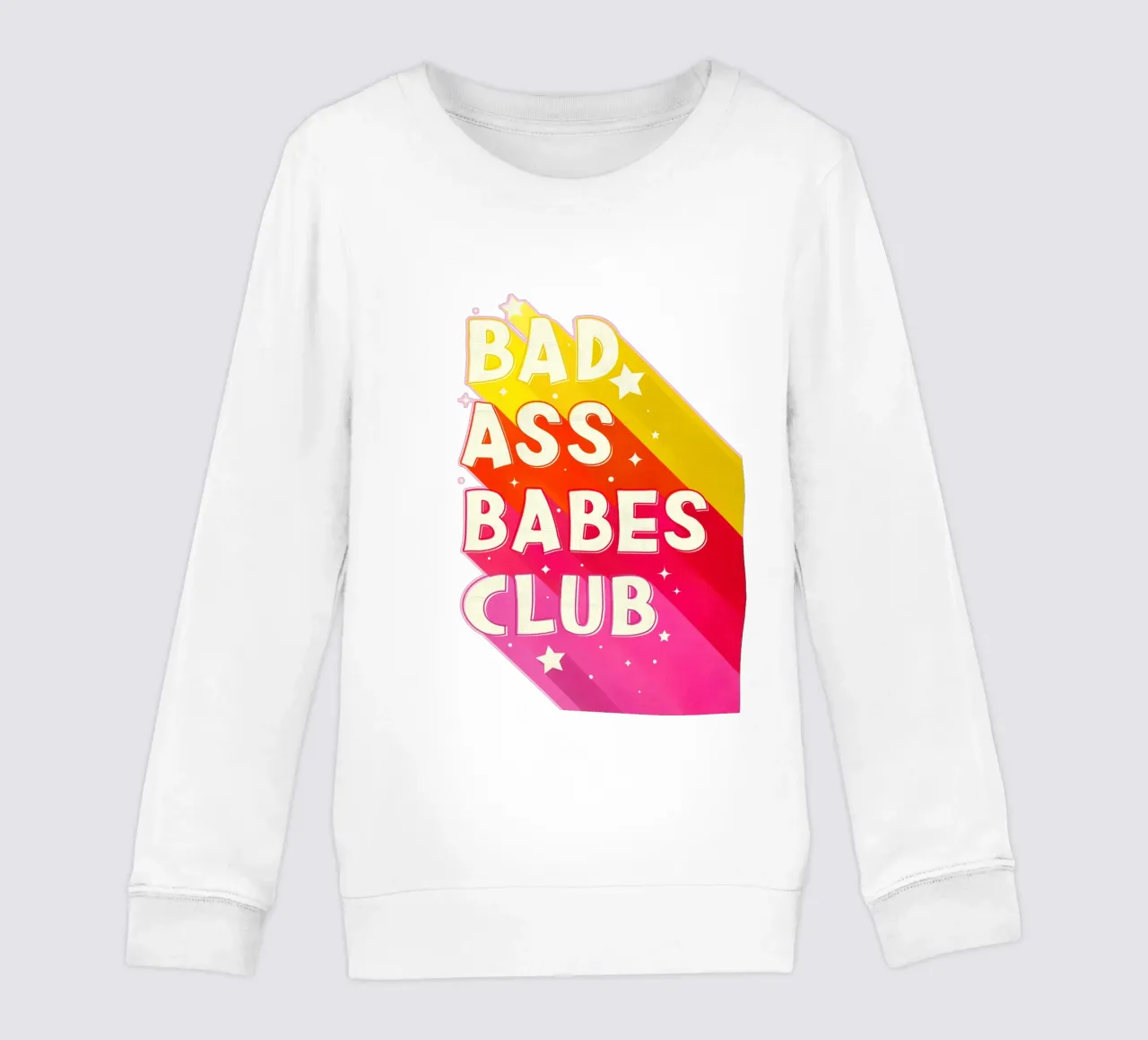 "Badass Babes Club" – Retro Feminist Typography Print felpa bambino da showmemars