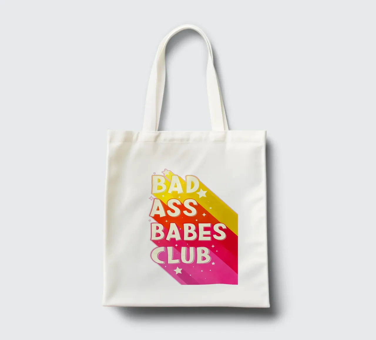 "Badass Babes Club" – Retro Feminist Typography Print tote bag by showmemars