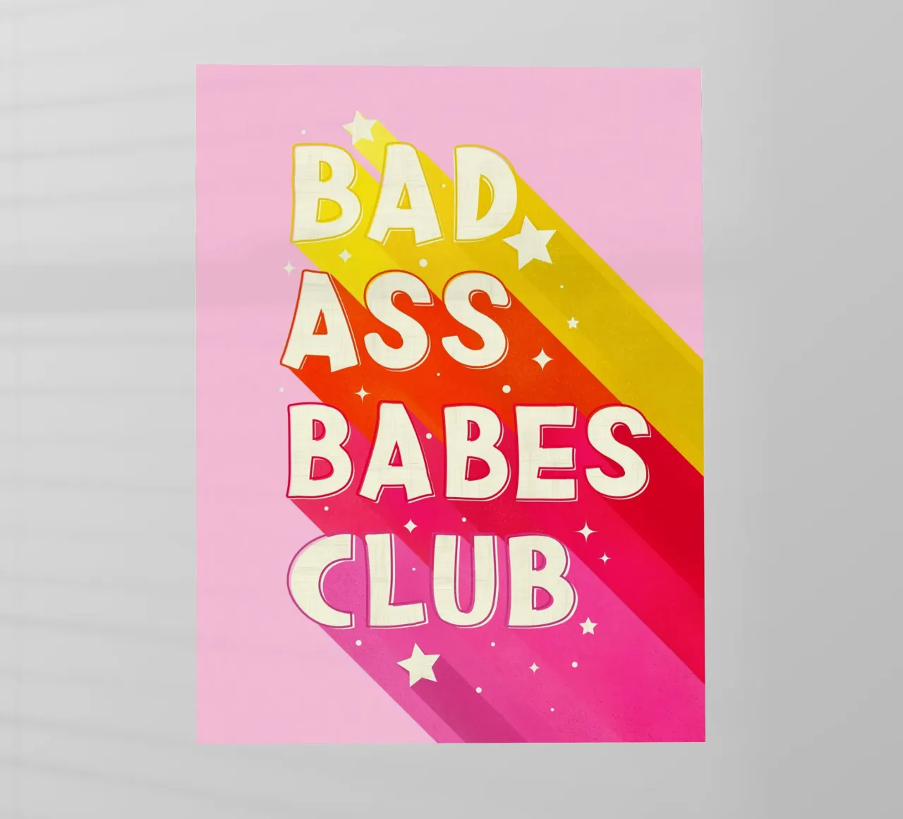 "Badass Babes Club" – Retro Feminist Typography Print pellicola backlit da showmemars