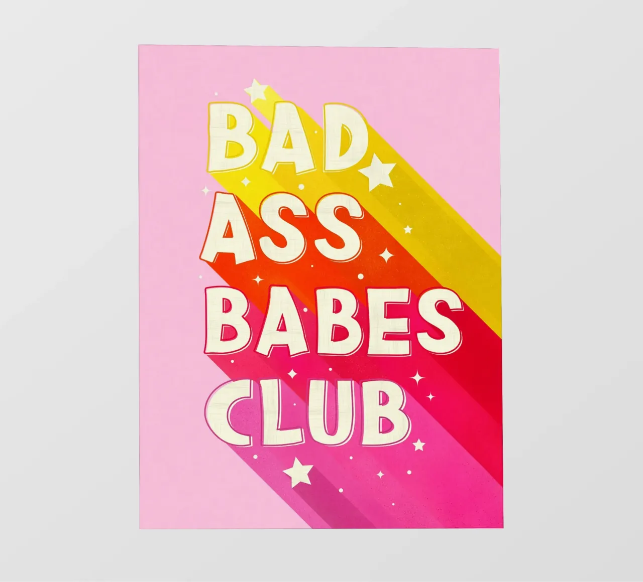 "Badass Babes Club" – Retro Feminist Typography Print pellicola backlit da showmemars