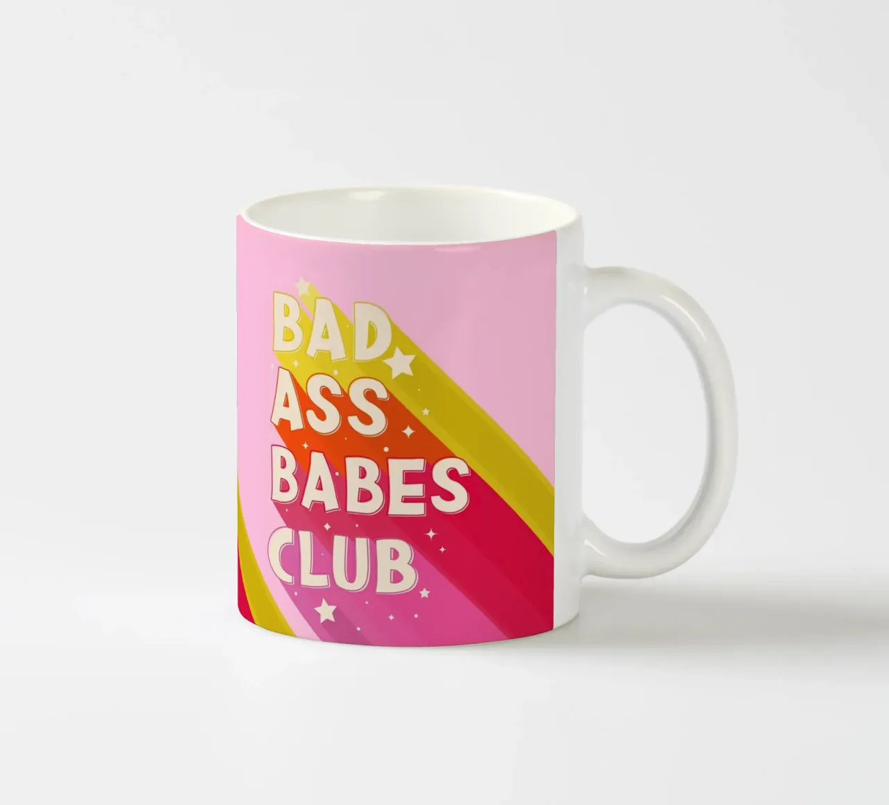 "Badass Babes Club" – Retro Feminist Typography Print tazza in ceramica da showmemars