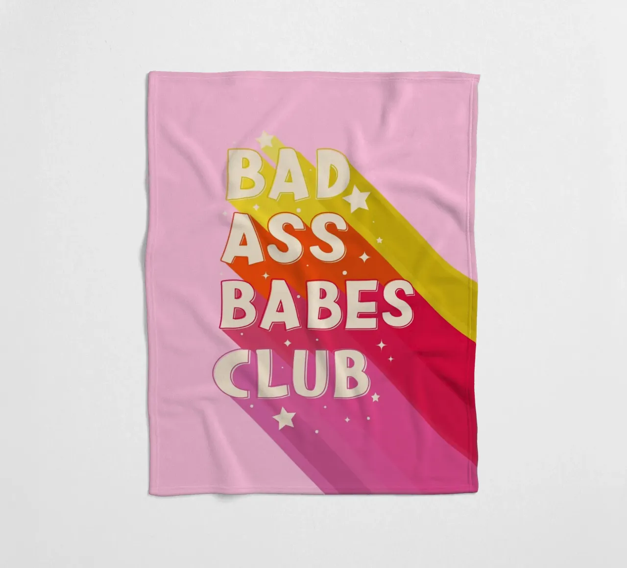 "Badass Babes Club" – Retro Feminist Typography Print coperta in pile da showmemars