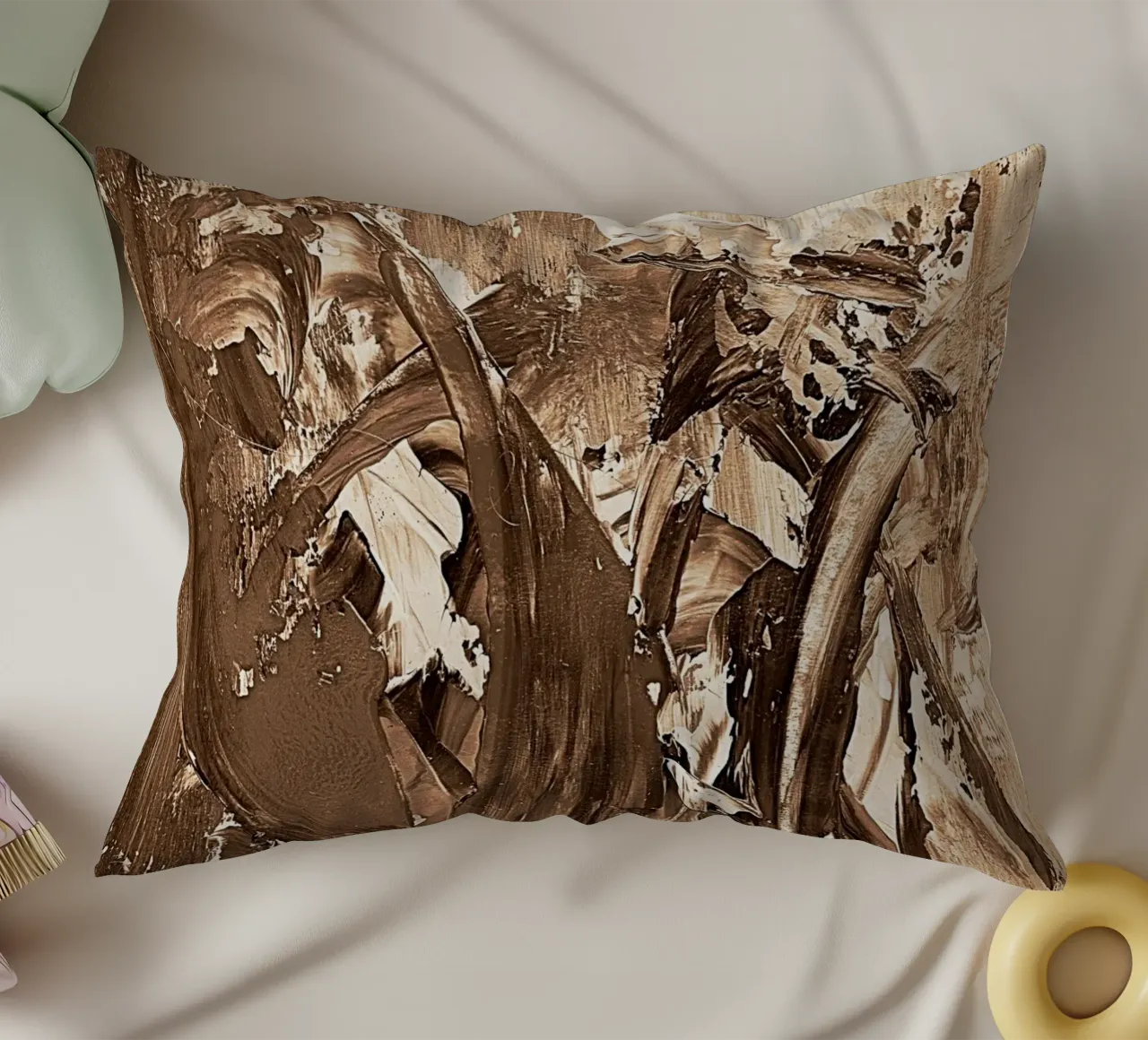 SEPIA 23 decorative cushion by Thierry Vobmann Abstract painting