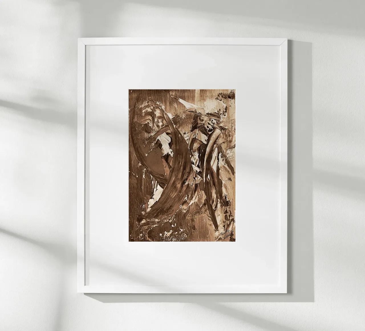 SEPIA 23 poster con telaio in alluminio da Thierry Vobmann Abstract painting