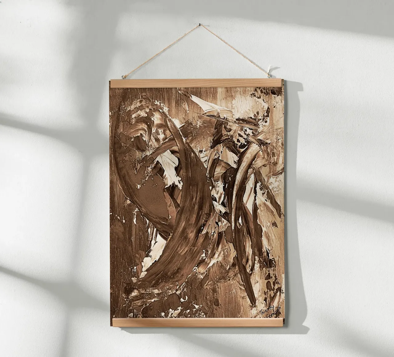 SEPIA 23 poster con telaio in alluminio da Thierry Vobmann Abstract painting