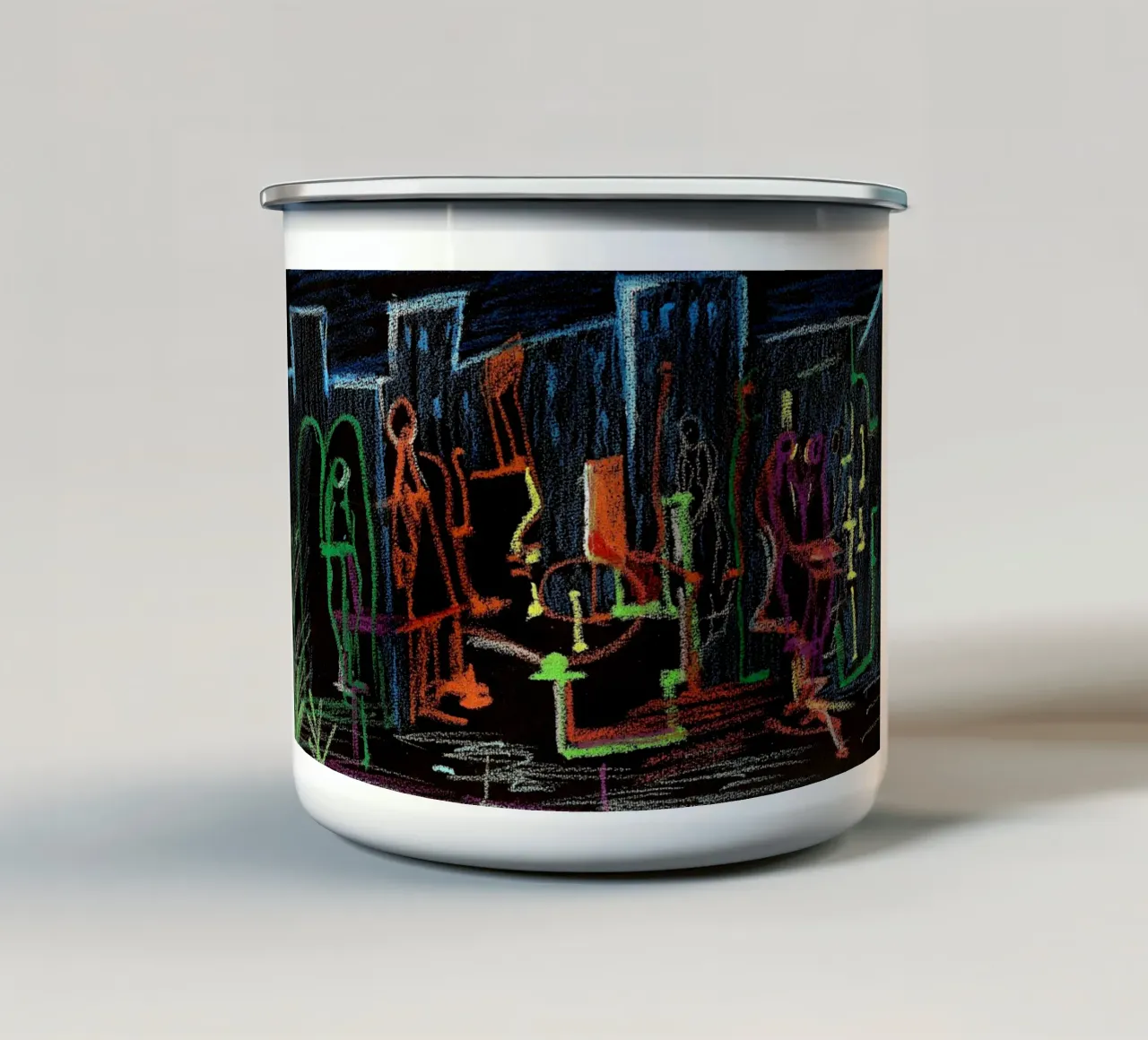 Sul nero tazza in smalto da Massimo Frascogna