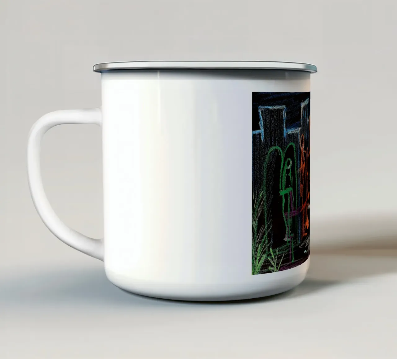 Sul nero tazza in smalto da Massimo Frascogna