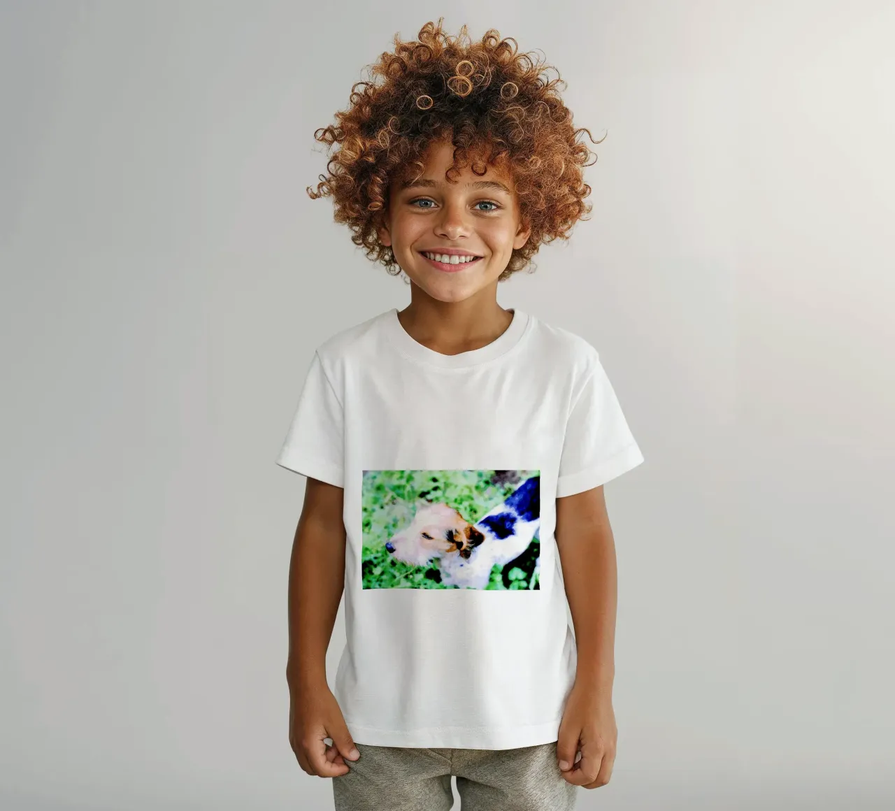 Gina in watercolor kids t-shirt by Massimo Frascogna