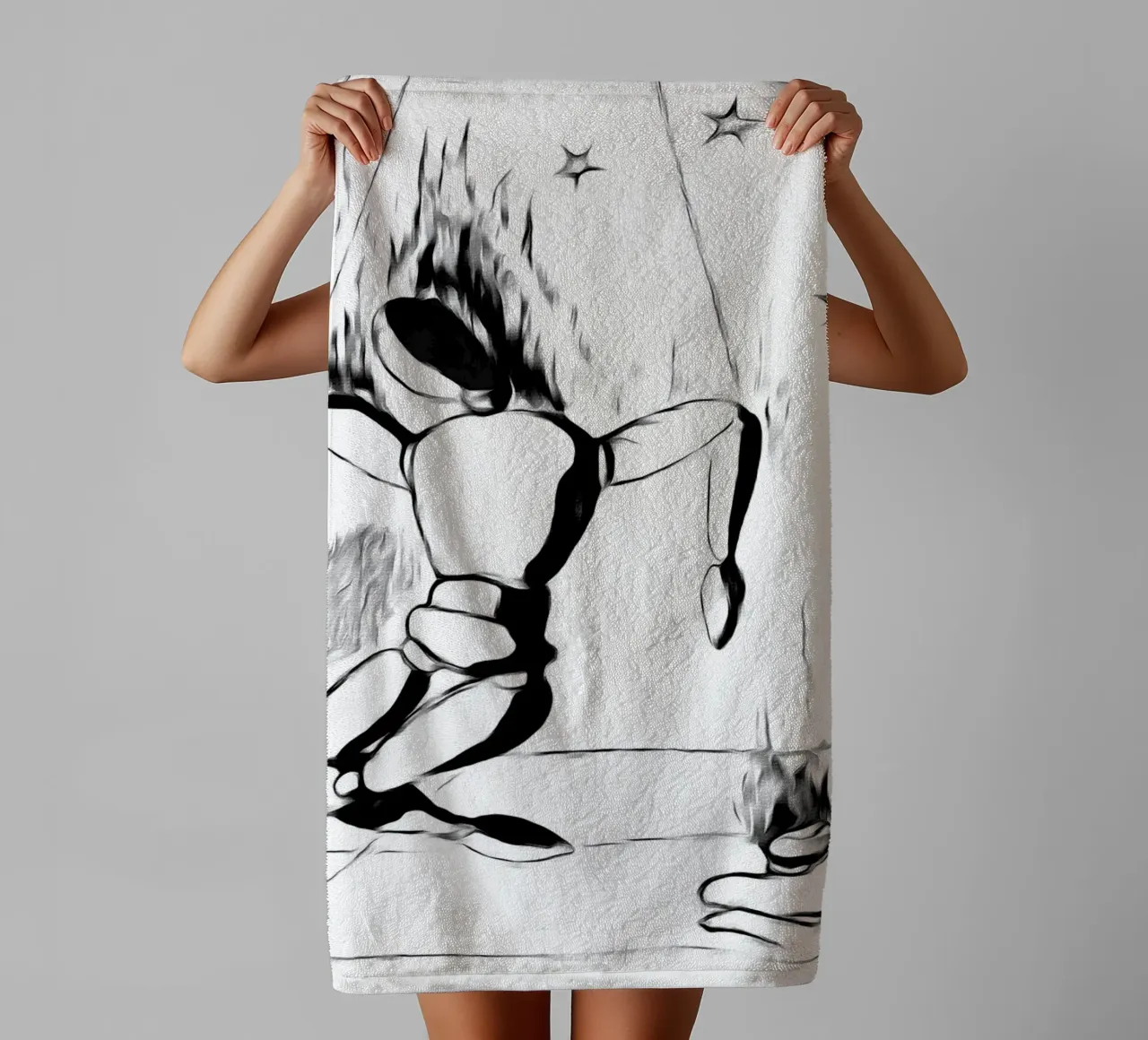 the death of the puppet and of time towel by Massimo Frascogna