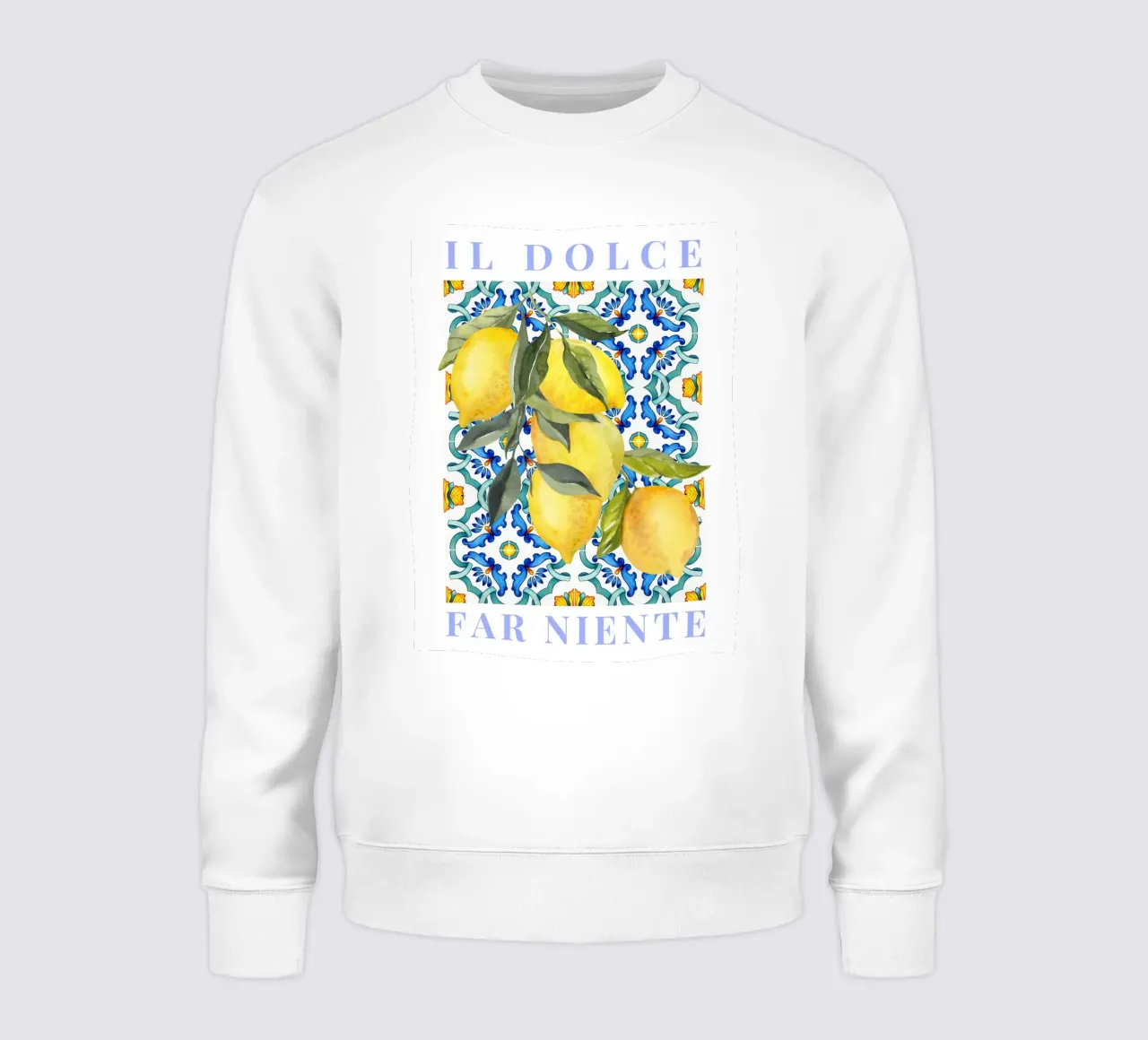 Zitrone Poster, Italienische Zitrone Poster, Il dolce far niente Sweatshirt von Bella Studio