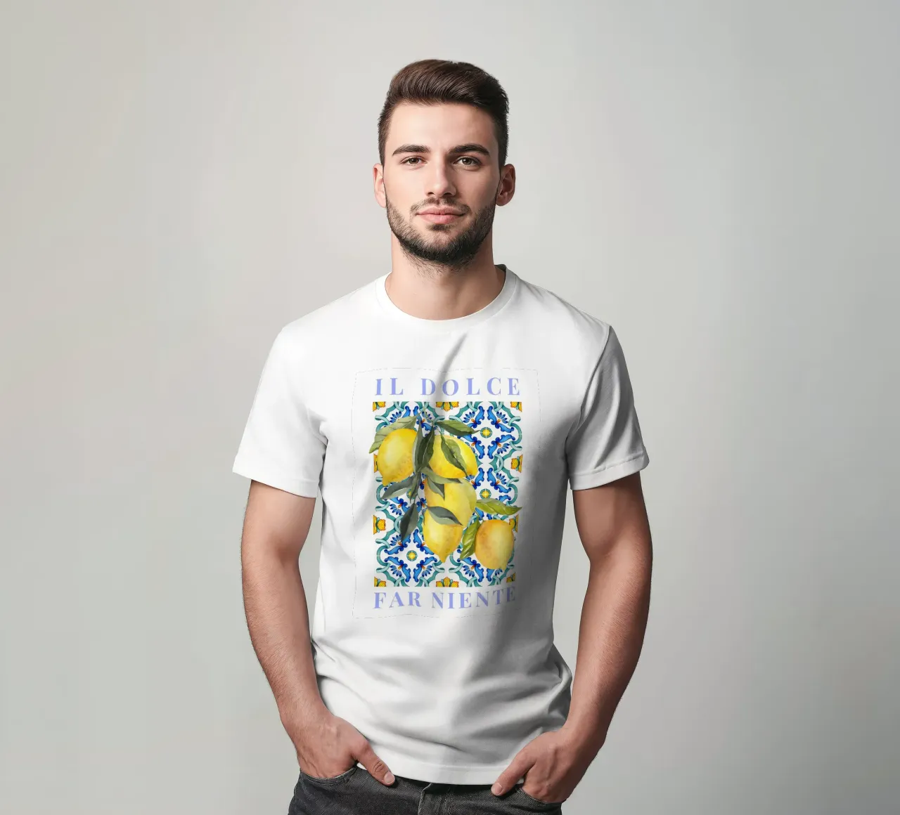 Zitrone Poster, Italienische Zitrone Poster, Il dolce far niente T-Shirt von Bella Studio