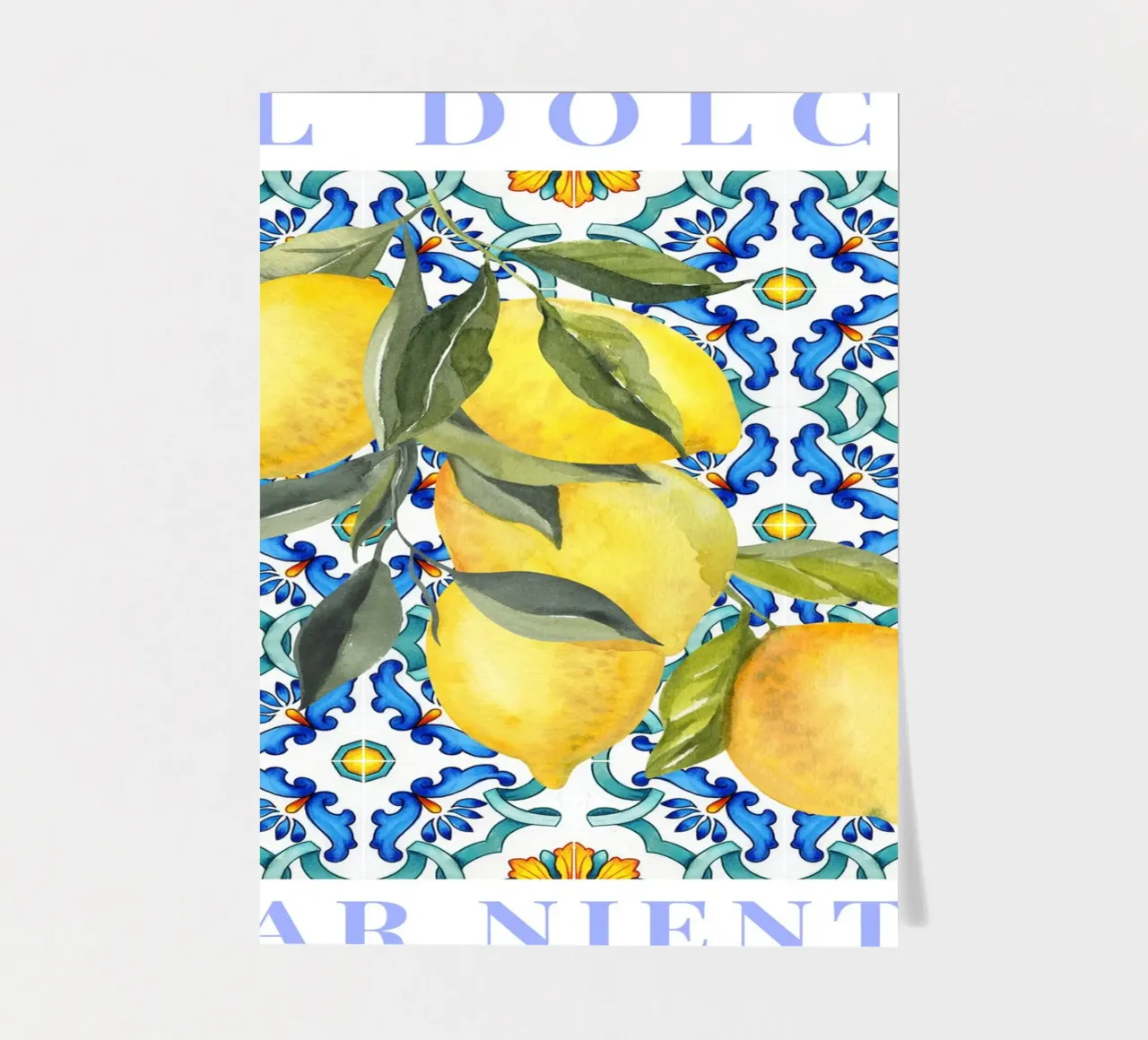 Zitrone Poster, Italienische Zitrone Poster, Il dolce far niente Stickerbogen von Bella Studio