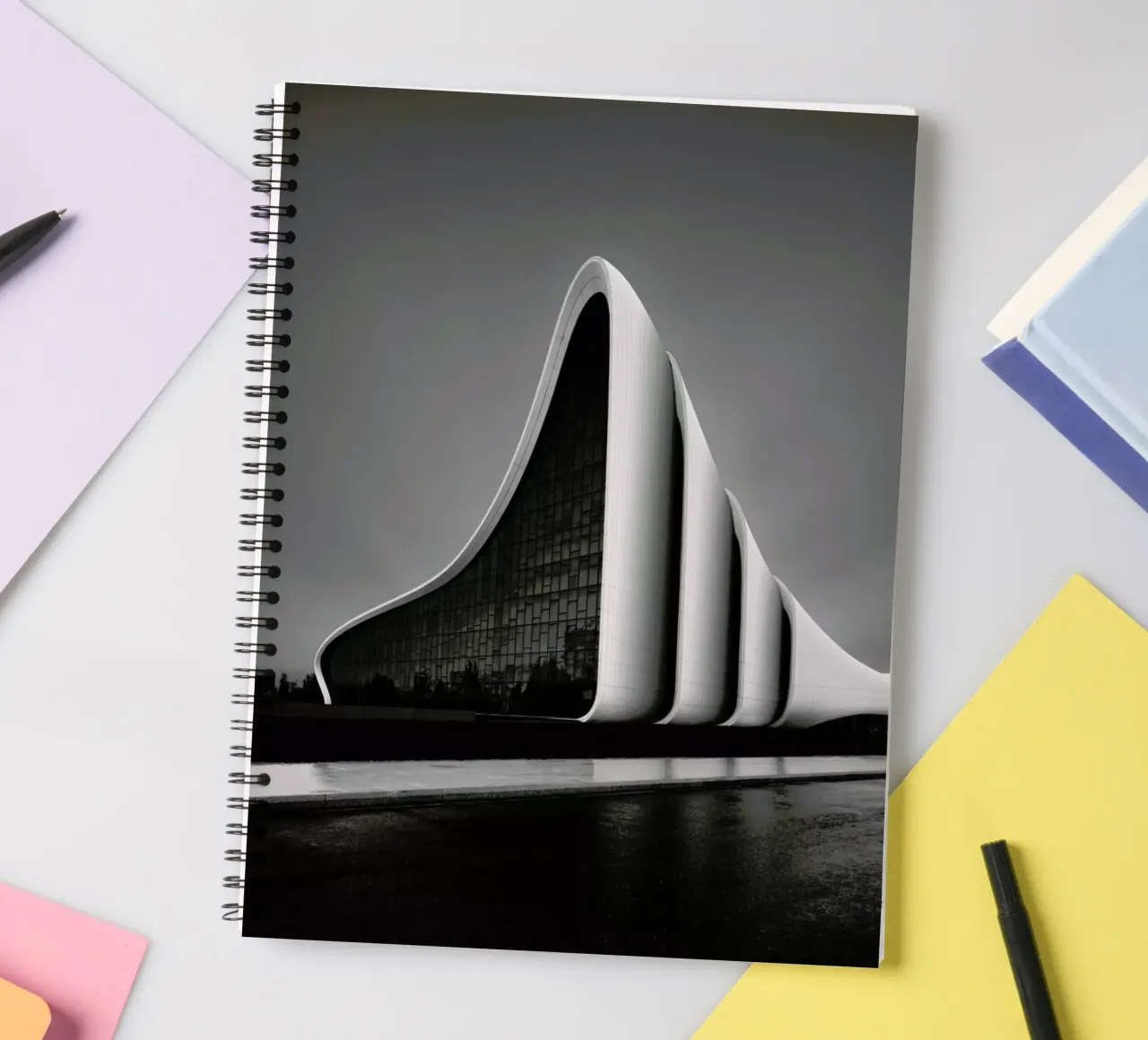 Baku -  Heydar Aliyev Center 1 spiral notebook by Håggard Photography | Ronny Behnert