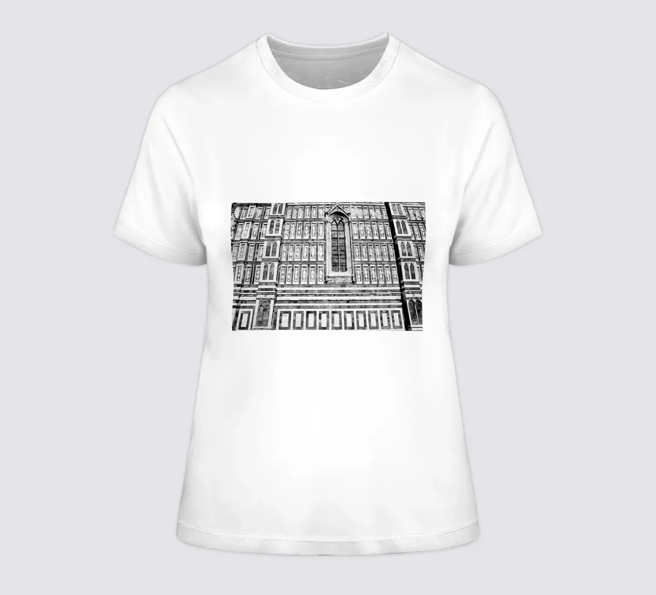 Facade women's fitted t-shirt by Massimo Frascogna