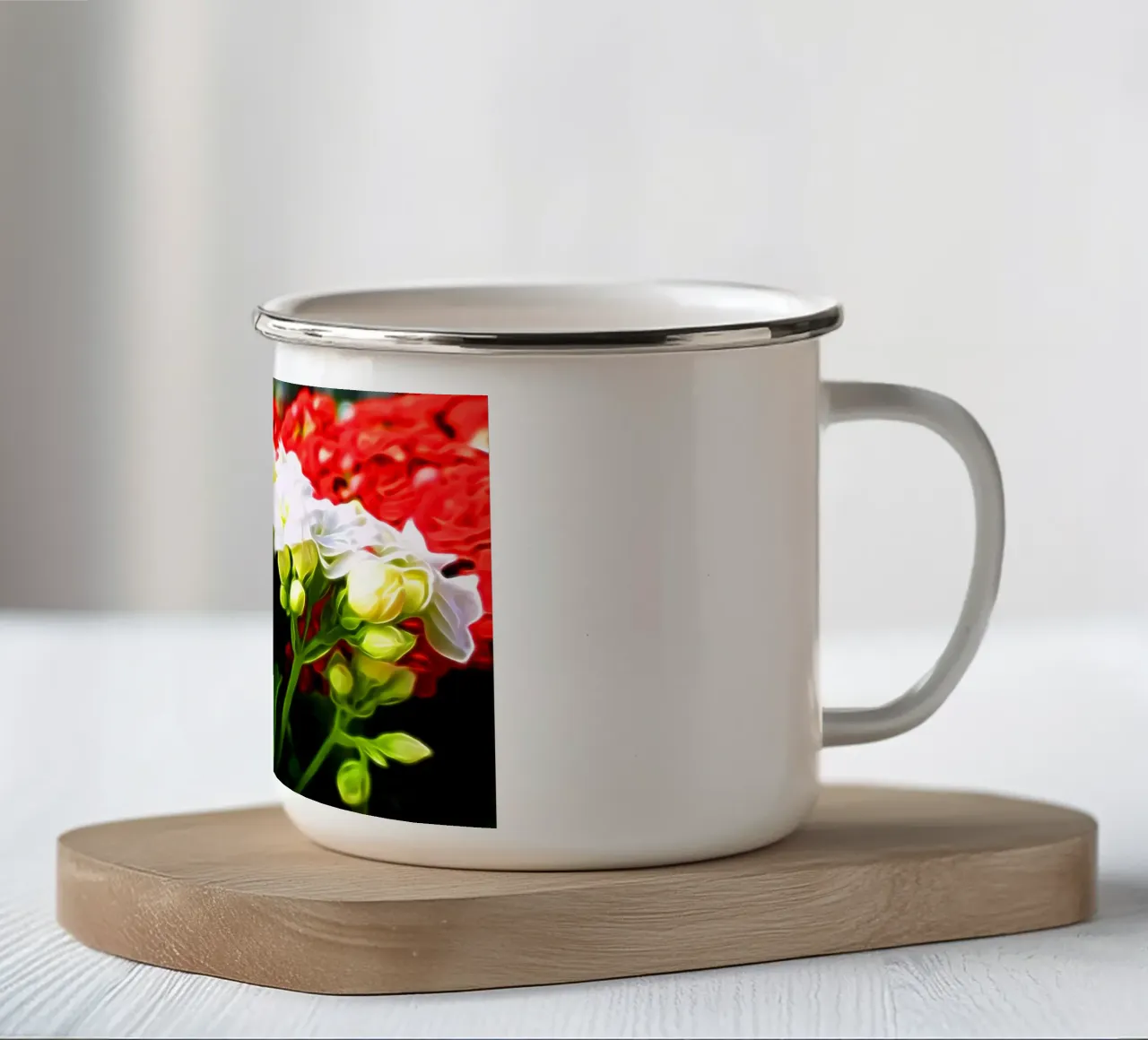 I fiori tazza in smalto da Massimo Frascogna