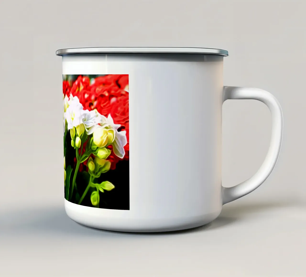 I fiori tazza in smalto da Massimo Frascogna