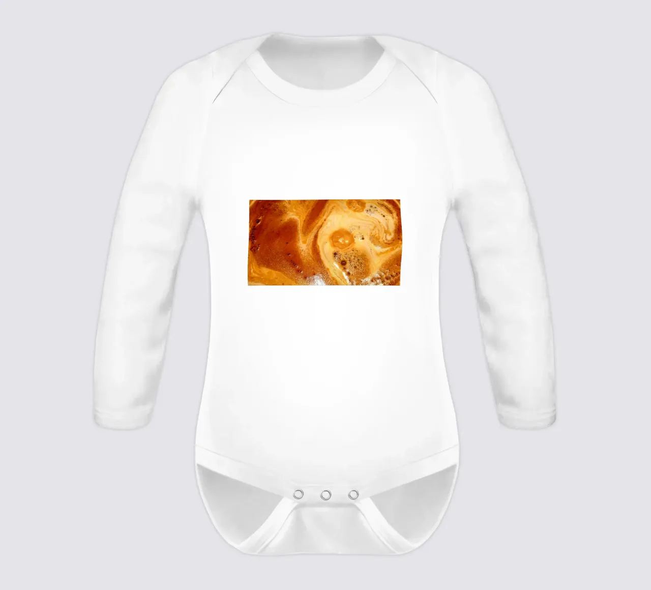 My cappuccino long-sleeve baby romper by Massimo Frascogna