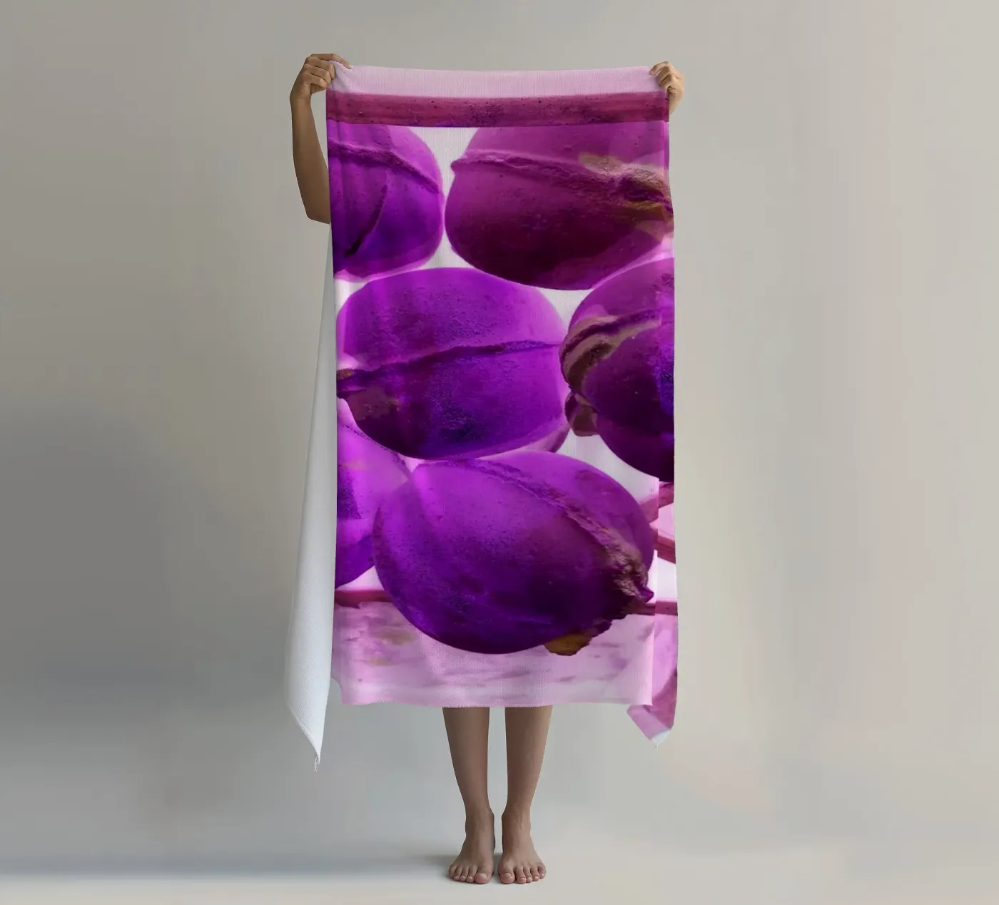 Purple beach towel by Massimo Frascogna