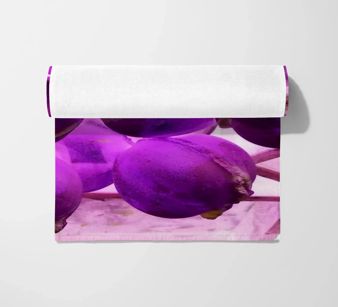 Purple beach towel by Massimo Frascogna