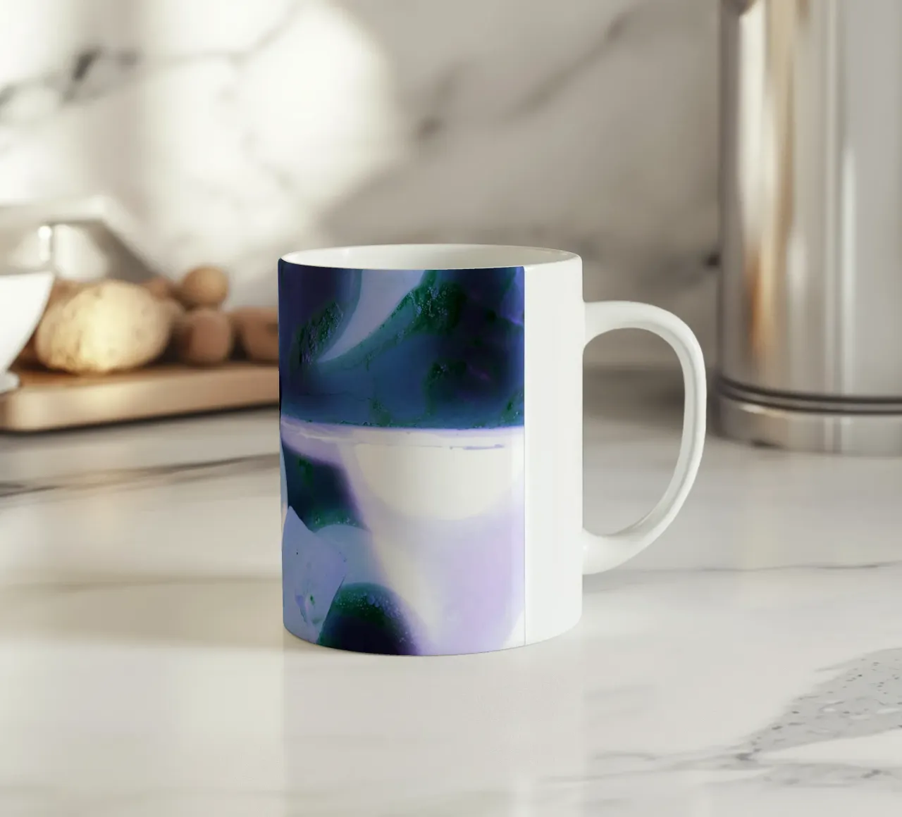 Blu e viola tazza in ceramica da Massimo Frascogna