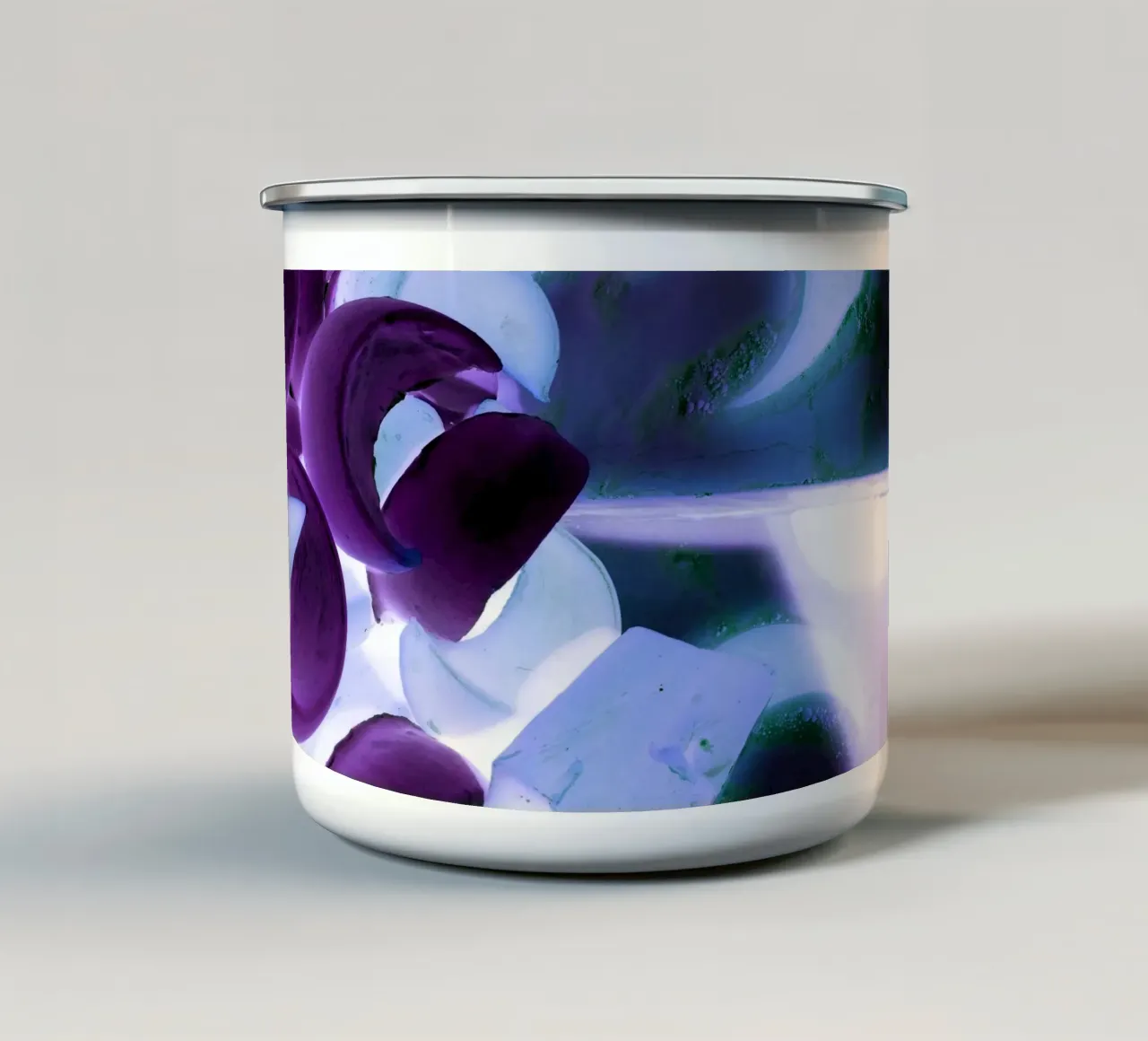 Blu e viola tazza in smalto da Massimo Frascogna