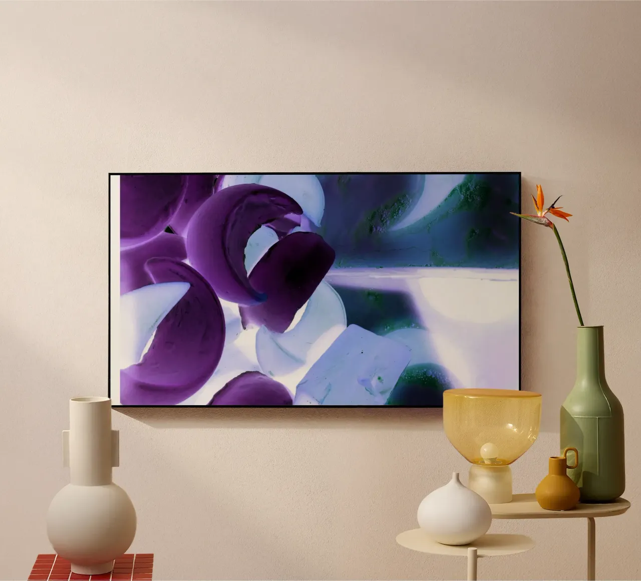 Blau und lila Acryl-Glas von Massimo Frascogna