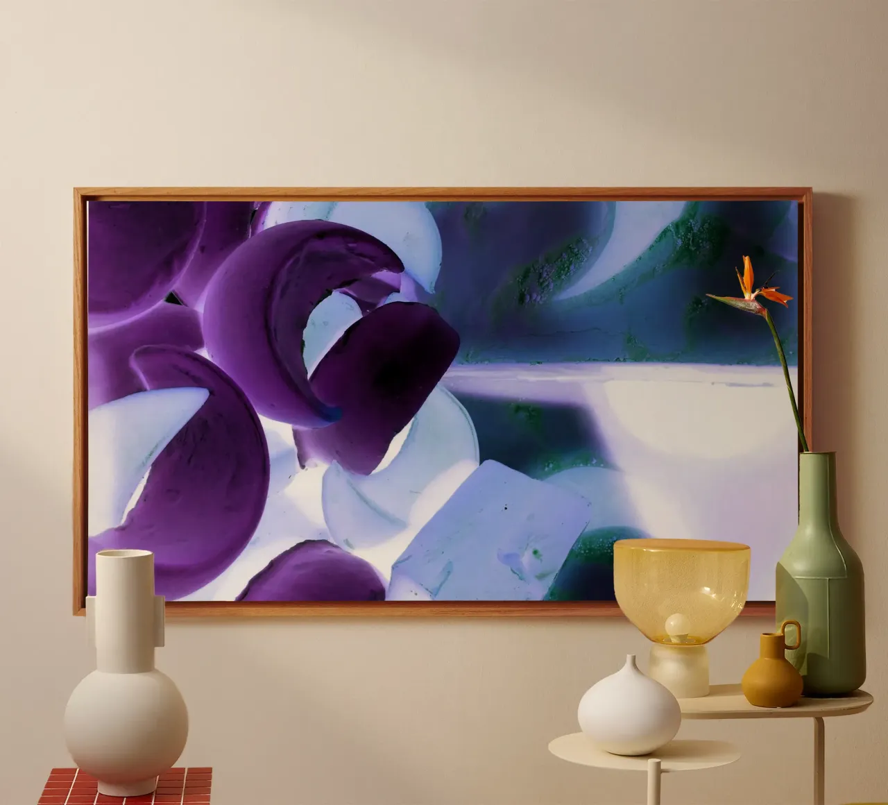Blu e viola tela con Cornice a cassetta da Massimo Frascogna