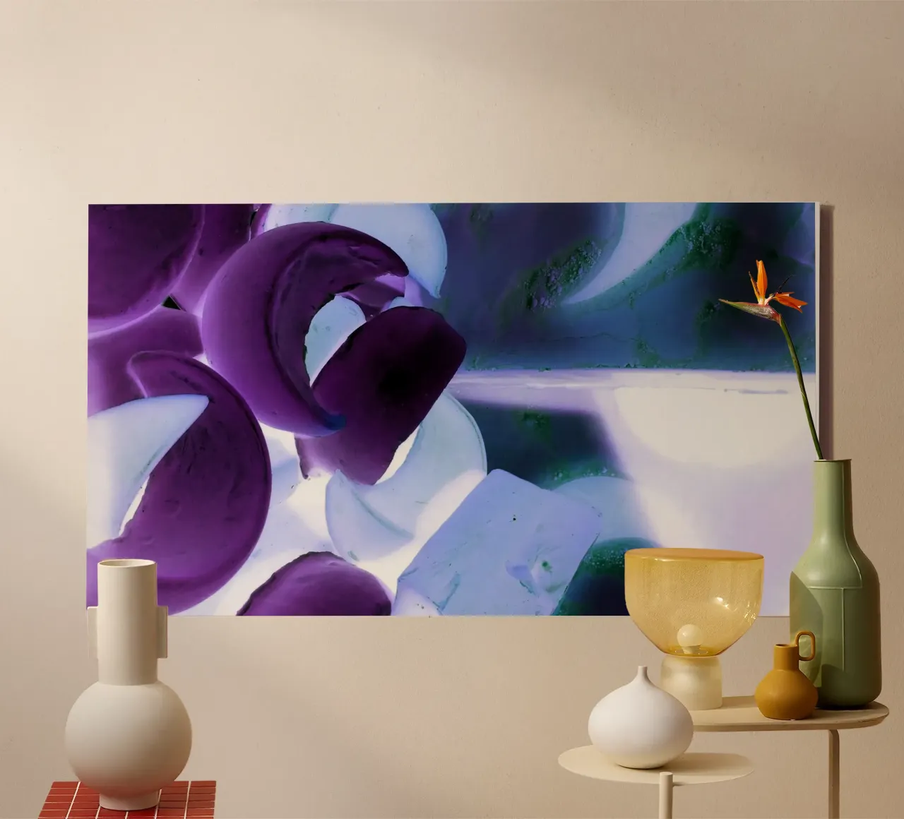 Blu e viola tela con Cornice a cassetta da Massimo Frascogna