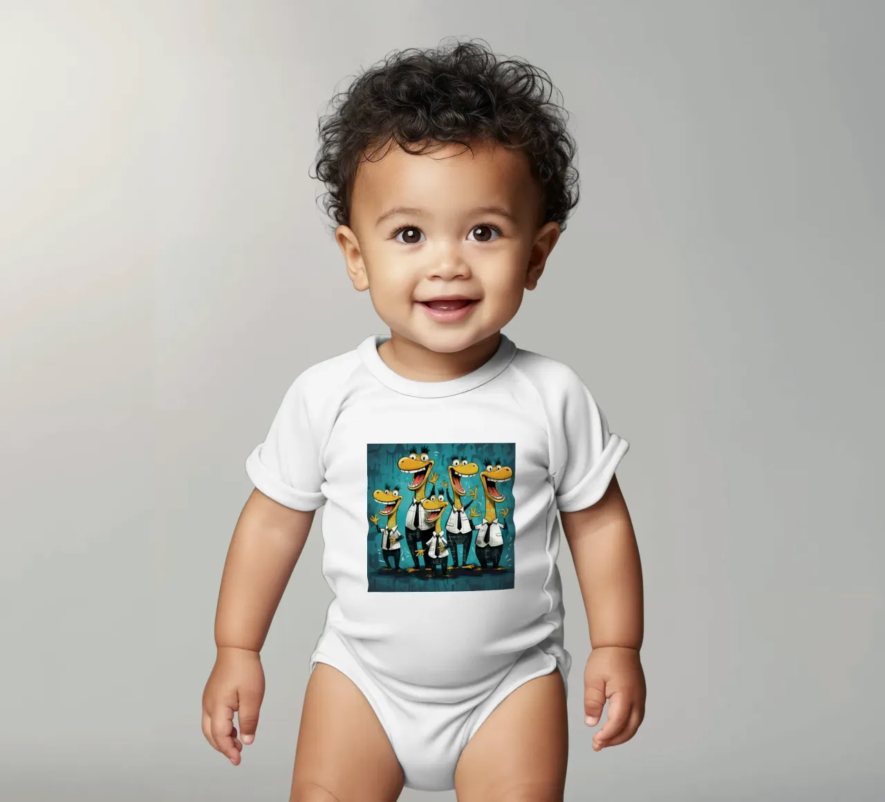 Gang di alligatori retrò body neonato maniche corte da Funny Animals