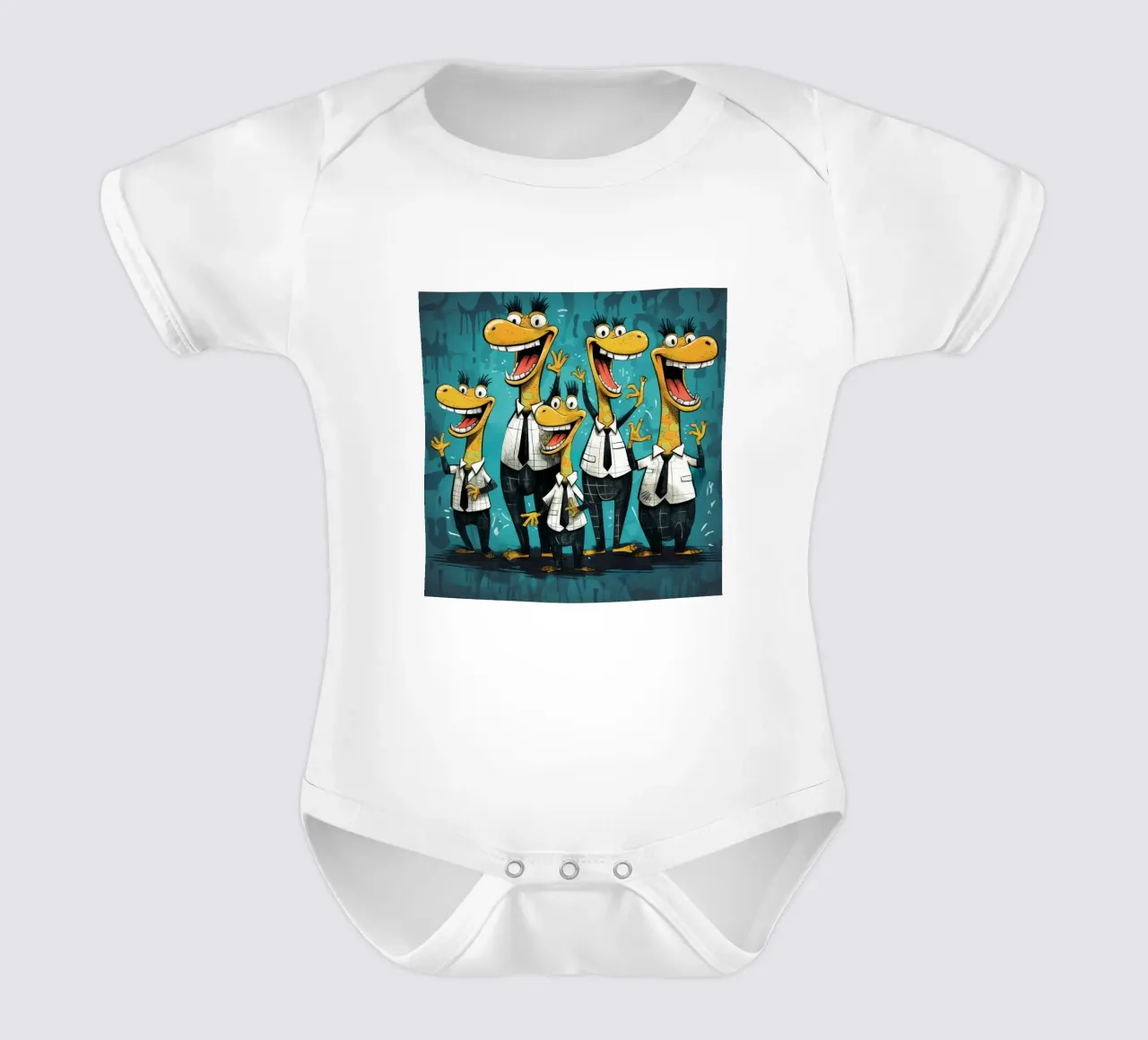 Gang di alligatori retrò body neonato maniche corte da Funny Animals