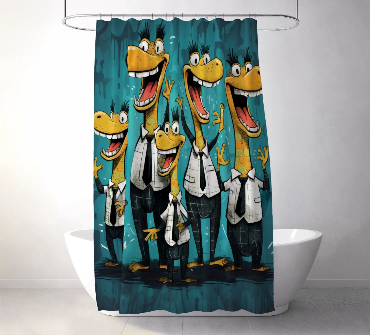 Pandilla Retro Alligator cortina de baño de Funny Animals