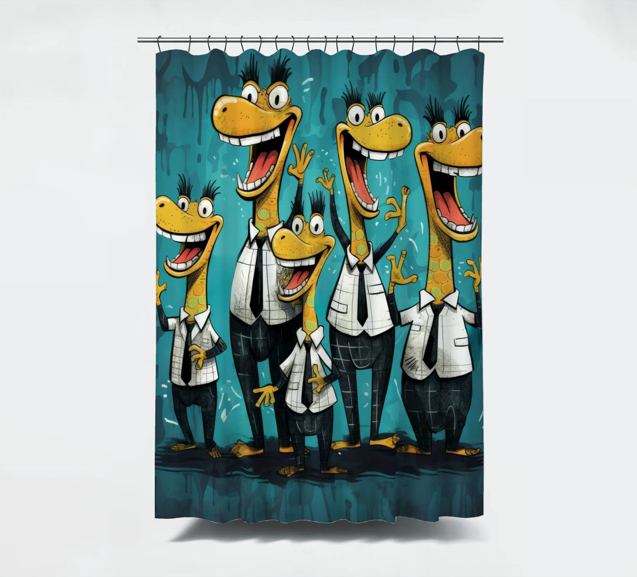 Pandilla Retro Alligator cortina de baño de Funny Animals