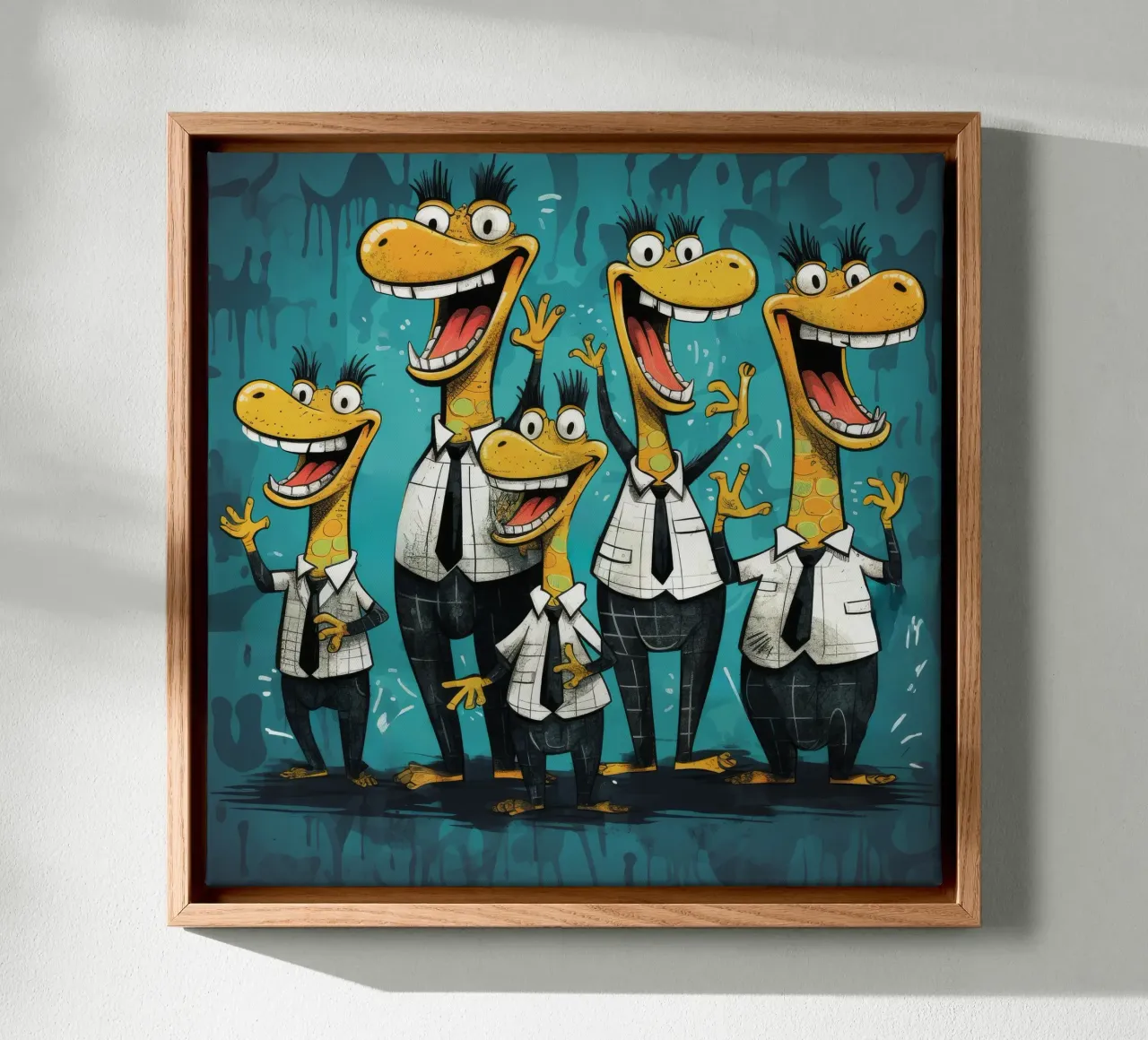 Gang di alligatori retrò tela con Cornice a cassetta da Funny Animals