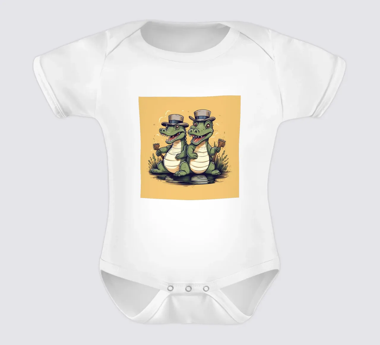 Retro Alligator Duo body neonato maniche corte da Funny Animals
