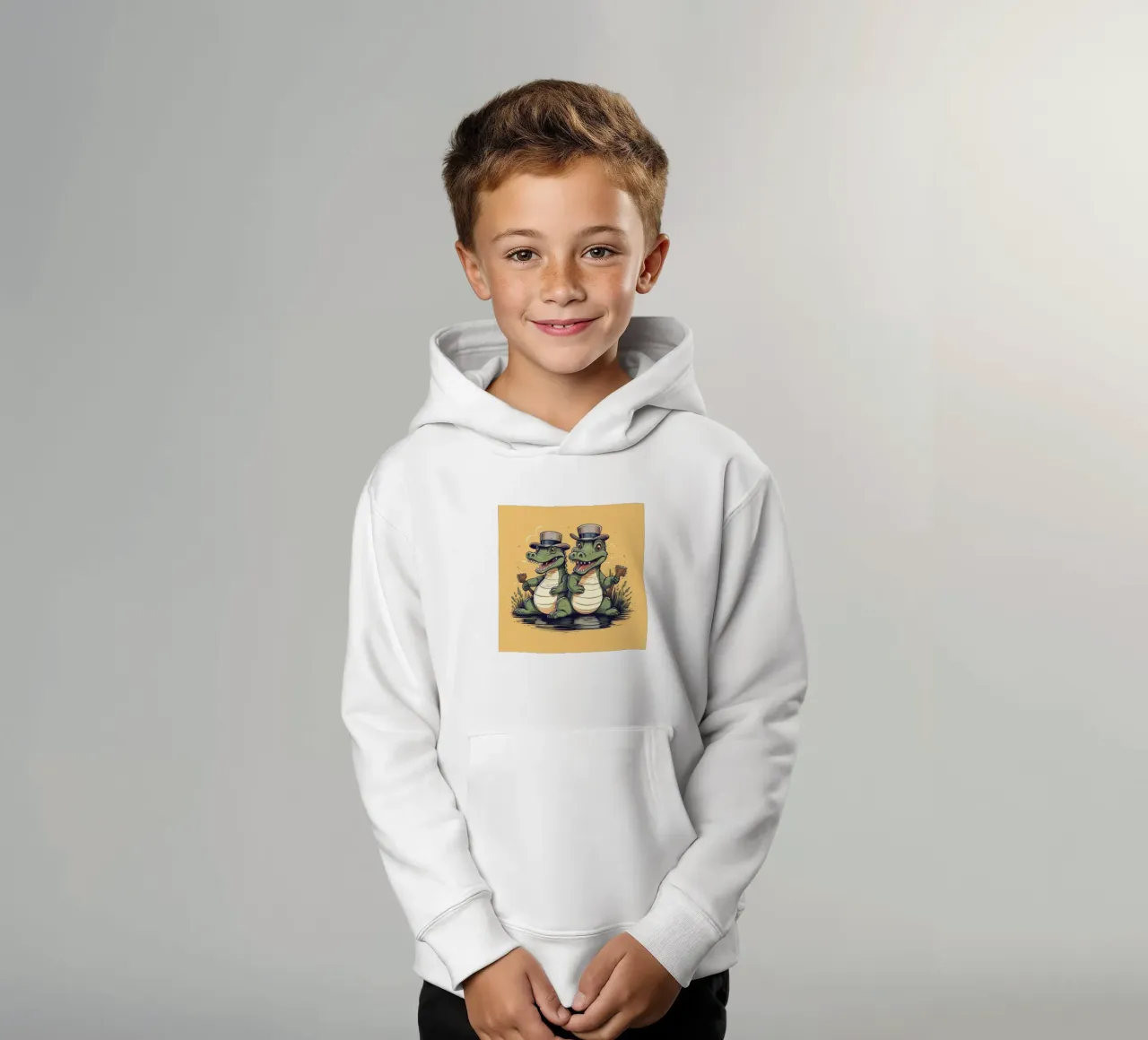 Retro Alligator Duo felpa bambino con cappuccio da Funny Animals