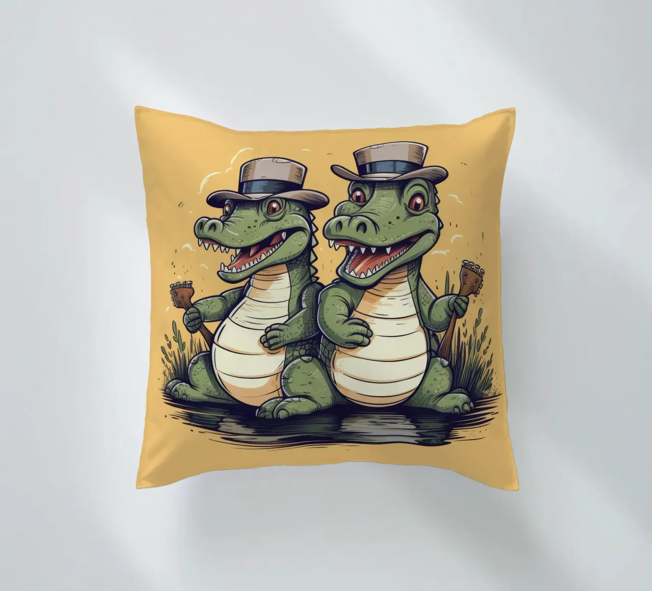 Retro Alligator Duo cuscino da Funny Animals