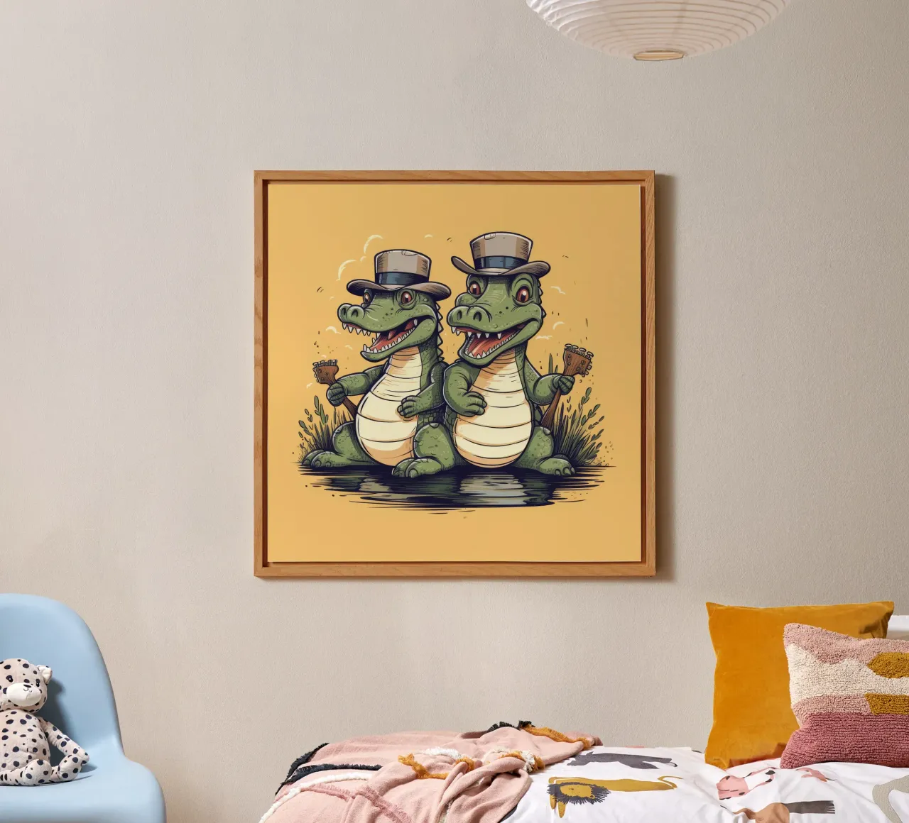 Retro Alligator Duo alluminio dibond da Funny Animals