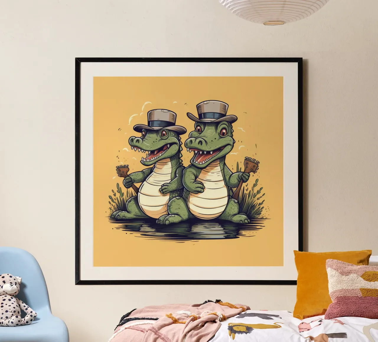 Retro Alligator Duo carta hahnemühle da Funny Animals