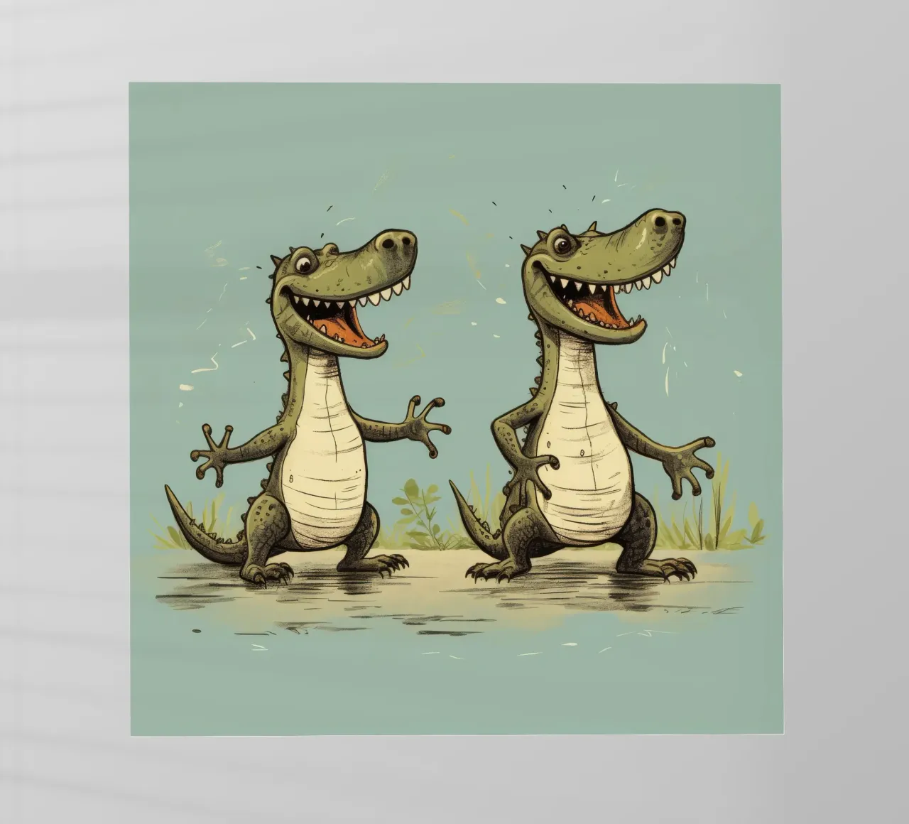 Retro Alligator Duo pellicola backlit da Funny Animals