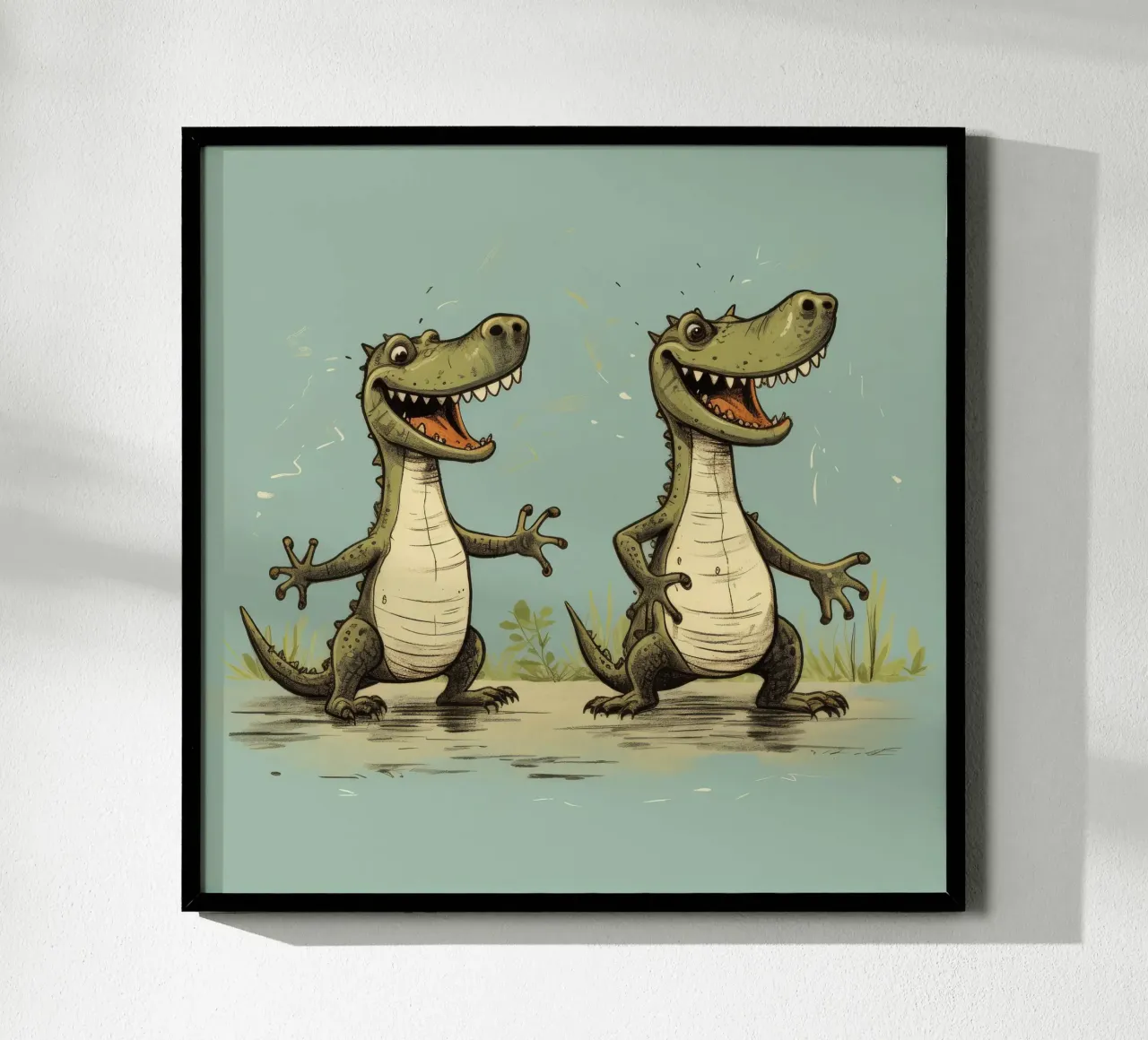 Retro Alligator Duo poster da Funny Animals