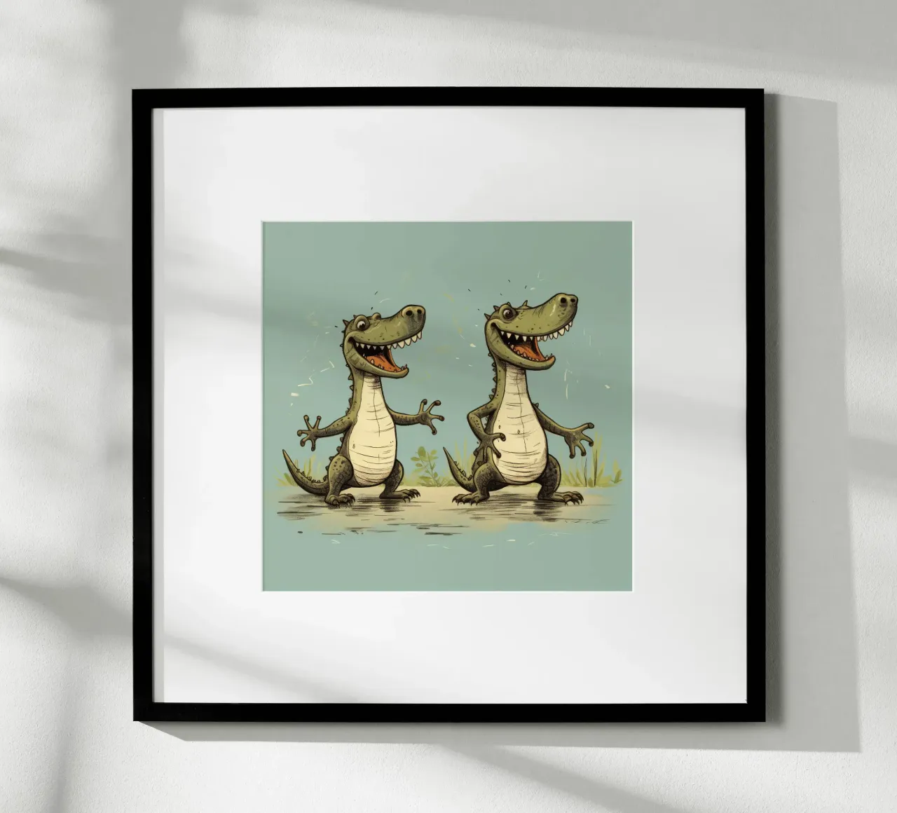 Retro Alligator Duo carta hahnemühle da Funny Animals