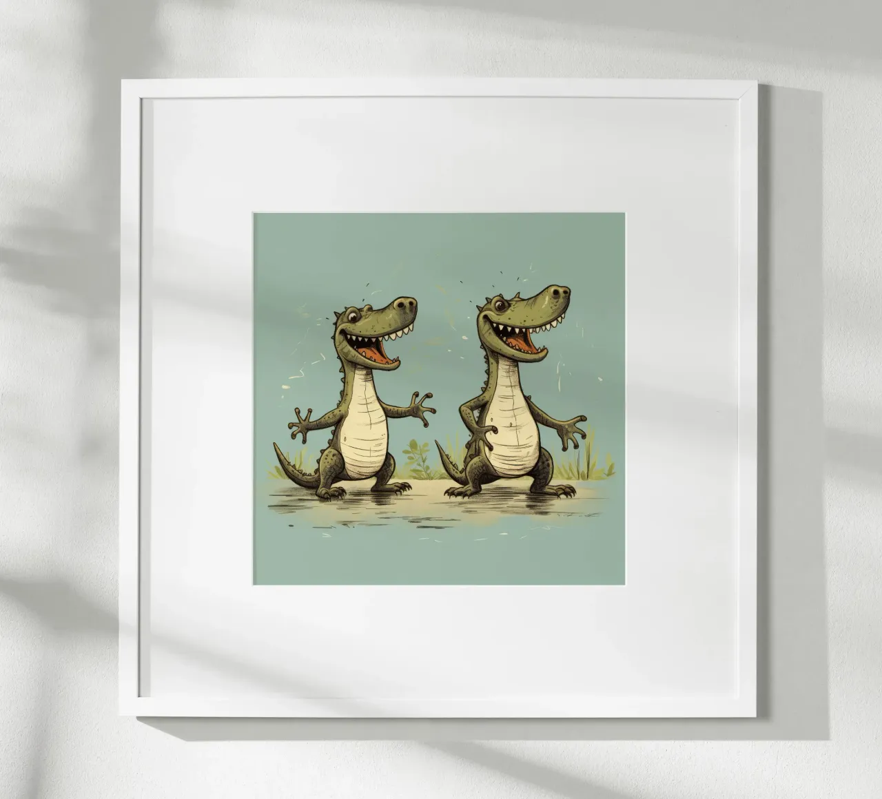 Retro Alligator Duo poster da Funny Animals